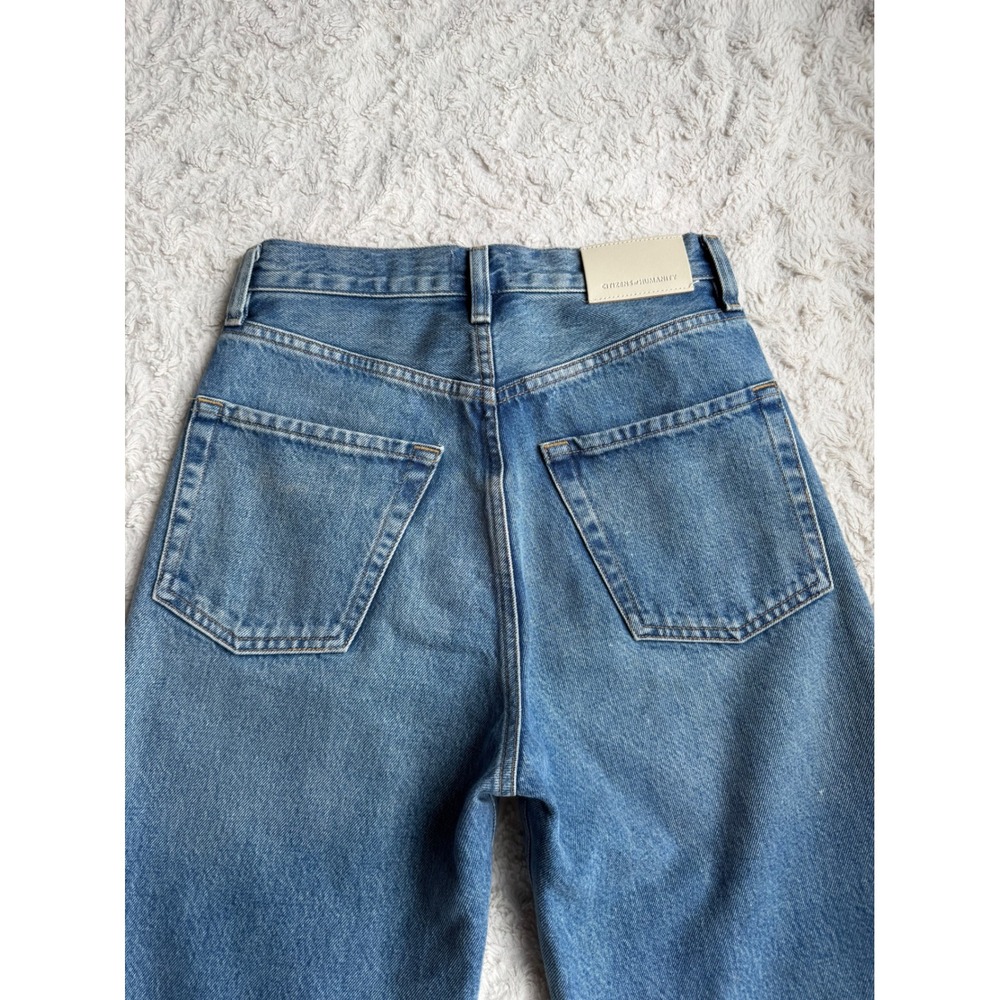 Citizens of Humanity Ayla Raw Hem Crop Jeans Doheny Blue Wide Leg 24 2117-3017 - Picture 10 of 15